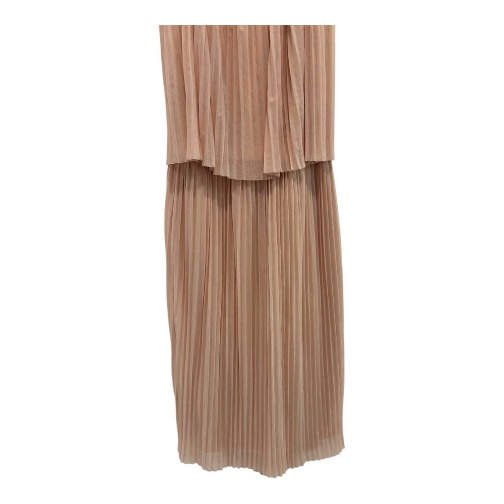 H M Dress Women 10 Chiffon Pleated Racer Back Layered‎ Semi Sheer Wedding Date - Picture 4 of 10